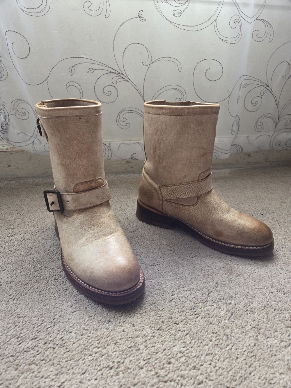 Cleo + Wolf Leather Boots - Tan and Chunky - Size 6.5